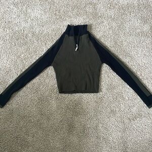 Cider 1/4 Zip Crop Sweater